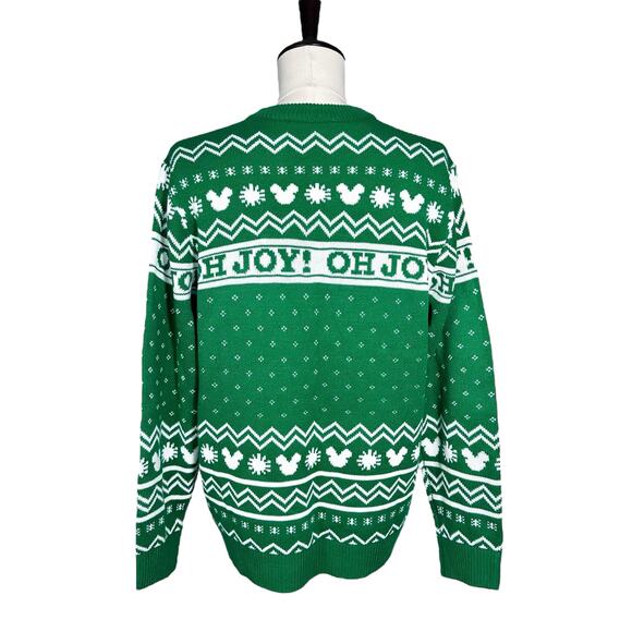 Disney | Men | Mickey Mouse Oh Joy Green Christmas Holiday Sweater | Large - Picture 3 of 11